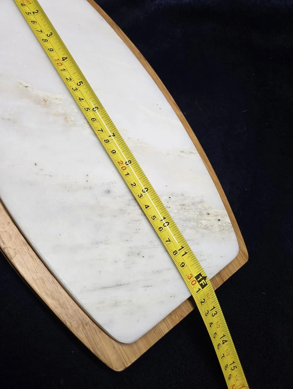 Bamboo and White Marble Cheese Board Set with Knives